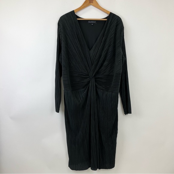 ELOQUII Twisted Knot Front Plisse Dress Size 22 - Picture 3 of 13